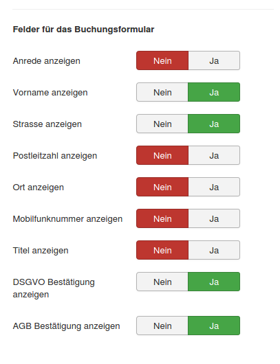 optionen buchungsoptionen buchungsformular